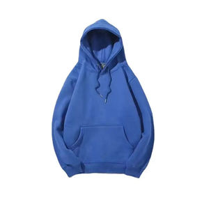 เสื้อฮู้ดผู้ชายสีน้ำเงิน ผ้าฝ้ายฟลีซ 100% สวมใส่สบาย ทรงปกติ มีกระเป๋า แขนเสื้อเหมาะสำหรับใส่ในฤดูใบไม้ผลิ ลายปักการ์ตูน - Product Image 1