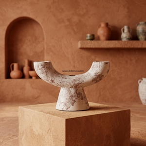 Vase Arche en Terre Cuite Rustique Tallo en Forme de U, Porte-Bougie Artisanal en Céramique, Urne Décorative de Table, Vente en Gros - Product Image 5