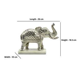 Silver <b>Elephant</b> Figurine 26cm L X 18.5cm H X 10cm W Handmade Metal Sculpture Modern Design Eco-Friendly Durable Living Room - Product Image 4