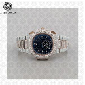 Charm Jewells Reloj de lujo de acero inoxidable con cristales para mujer, esfera cuadrada, movimiento analógico de cuarzo, 38 mm, joyería de moda - Product Image 1