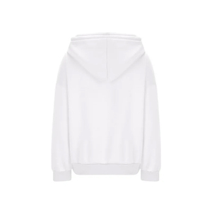 Sudadera con Capucha Blanca para Mujer, Color Sólido, Manga Larga, Tejido de Algodón Transpirable, para Otoño - Product Image 2
