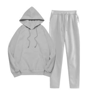 Ensemble de survêtement décontracté unisexe 2 pièces, collection automne, pull court pour femme, taille élastique avec cordon de serrage, léger - Product Image 3