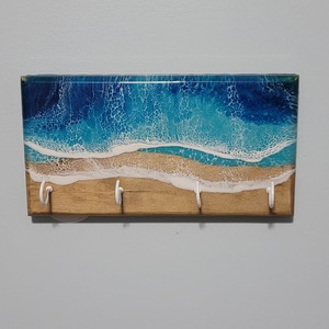 Ocean Inspired Wooden <b>Wall</b> <b>Hook</b> <b>Key</b> Holder For Home Decor And Gift Use Multi Purpose Organizer For <b>Keys</b> And Small Items - Product Image 4