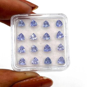 Piedras Preciosas de Tanzanita Natural de 3.5mm con Corte Trillón, Piedra de Tanzanita Natural para la Fabricación de Pendientes, Facetadas y Calibradas, Venta al Por Mayor - Product Image 5