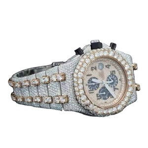 Reloj de lujo de moissanita de acero inoxidable único VVS Lab Diamond resistente al agua Digital para negocios unisex moda cuarzo zafiro - Product Image 1