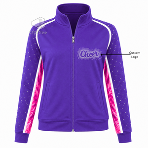 Conjunto de Chaqueta y Pantalones de Animadoras Personalizados con Pedrería para Niñas, Traje de Calentamiento para Competencia y Práctica - Product Image 6