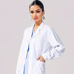 Nuevo Bata de Médico para Estudiantes de Medicina, Bata de Laboratorio Blanca Antiarrugas, Bata Blanca de Manga Larga y Corta - Product Image 3