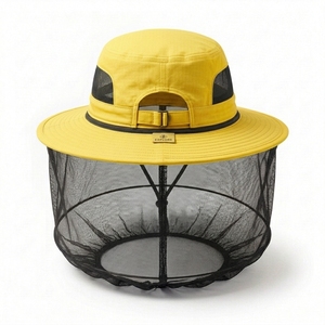Chapeau anti-moustiques OEM personnalisé à large bord, noir, avec filet anti-insectes amovible, respirant, protection solaire extérieure, pour randonnée et pêche, faible MOQ - Product Image 3