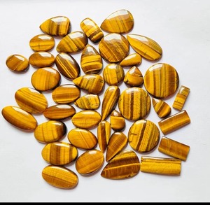 Lot de pierres précieuses naturelles œil de tigre multicolores, cabochons de tailles variées, polies, en vrac, pour bagues et pendentifs - Product Image 6