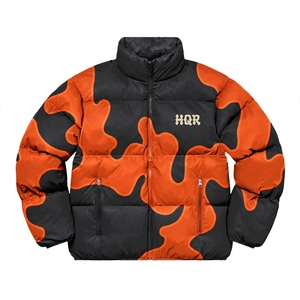 Blouson matelassé unisexe HQR, à capuche, fermeture éclair, respirant, coupe-vent, hiver, style urbain, rembourrage en polyester standard - Product Image 4