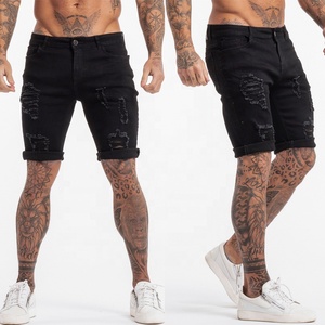 Gingtto – Jean court déchiré pour hommes, <span class=keywords><strong>Short</strong></span> <span class=keywords><strong>en</strong></span> Jean décontracté avec trou - Product Image 1