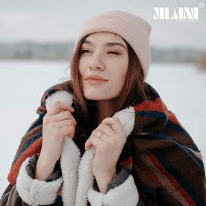 Gorro de Punto Rosa Bebé de Alta Calidad, Marca Jilani, para Hombre y Mujer, con Logotipo Bordado Personalizado, Diseño a Cuadros, para Otoño e Invierno - Product Image 4