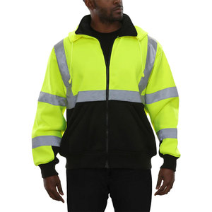 Sweat-shirt de sécurité à fermeture éclair pour homme, pour vêtements de travail hivernaux, haute visibilité, réfléchissant, pour la sécurité routière, par Star Crystal Enterprises - Product Image 5