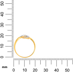 Bague solitaire en diamant étincelant en or jaune massif 18 carats, bague en or jaune 18 carats avec tourbillon de diamants - Product Image 5
