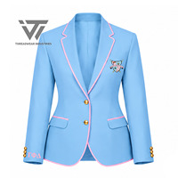 Blazer habillé brodé pour femme, style grec Gamma Phi Delta, à simple boutonnage, idéal pour les occasions formelles et professionnelles - Vente en gros
