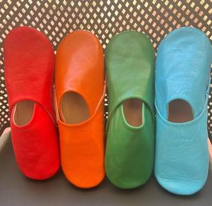 Handmade Moroccan <b>Leather</b> Babouches – Women’s <b>Slippers</b> – Soft Organic <b>Leather</b> Mules – Traditional - Product Image 1