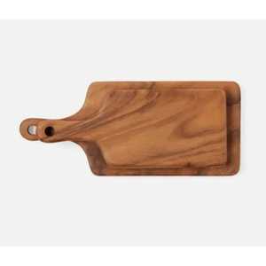 Planche à découper rectangulaire en bois de noyer de qualité supérieure, grande, épaisse (1,5 cm), antibactérienne, compatible lave-vaisselle, avec trou de suspension pour la viande - Product Image 2
