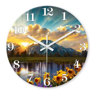 Reloj de Pared de Madera de Cedro Hecho a Mano con Paisaje de Montaña, Venta al por Mayor en Moradabad - Product Image 3