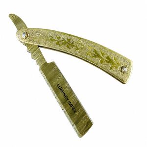 Luxury Gold Engraved Barber Straight Razor Handmade Stainless Steel Shaving Razor Custom Logo OEM Manufacturer - Product Image 3