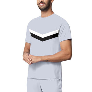 Nouveauté : Ensemble de survêtement pour homme avec t-shirt à manches courtes à rayures en V et pantalon de survêtement, tenue de sport décontractée - Product Image 3
