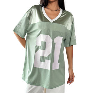 Camiseta Deportiva de Verano para Mujer, Personalizada, de Fútbol Americano, con Cuello en V, Tejido de Malla, Transpirable, Ligera y que Absorbe la Humedad - Product Image 1