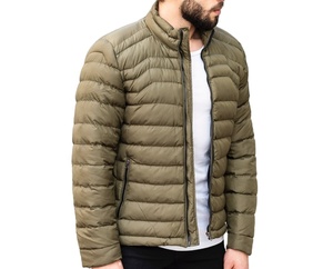 Veste d'hiver pour homme avec logo OEM, 100% polyester, matériau bulle respirant, imperméable, écologique, matelassé, col montant, couleur unie - Product Image 1