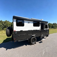 Caravane tout-terrain légère pour expéditions, avec suspension indépendante, pour le camping en terre inconnue et les aventures en plein air