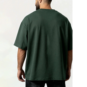 Camiseta de Algodón Grueso de Alta Calidad, Corte Holgado, Cuello Redondo, Manga Corta, Suave, Básica, Esencial, Informal, Estilo Urbano - Product Image 6