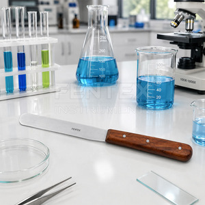 Espátulas Farmacéuticas de Acero Inoxidable de Alta Calidad con Mango de Madera, Espátula para Mezclar Polvo y Ungüento de Laboratorio - Product Image 2