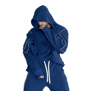 Color blocking tracksuit set Full sleeve <b>jacket</b> shorts Quick dry sporty style Stand collar zipper fly Leisurewear Tracksuits - Product Image 1