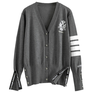 Women's Embroidered V-neck Knit <b>Cardigan</b> <b>Sweater</b> Long Sleeve Open Front Casual Fashion Outerwear Soft Warm Autumn Winter Coat - Product Image 1