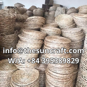 Beachy Seagrass <b>Table</b> <b>Mats</b> <b>Round</b> Woven Straw Placemats Natural Wicker Chargers for Vacation Home <b>Table</b> Decor - Product Image 6