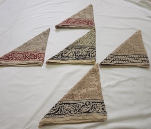 Hand Block Printed Cotton Bandana <b>Scarf</b> Black & Beige Ethnic Headwrap or Neck <b>Scarf</b> Pure Cotton Handblock Printed Lightweight - Product Image 3