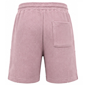 Shorts en tricot gaufré personnalisés pour hommes, vêtements décontractés d'été, tissu texturé, taille élastique, poches latérales, fabricant OEM, étiquette privée - Product Image 3