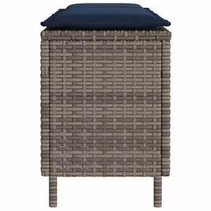 ม้านั่งลานบ้านหวายโพลีสีเทา ขนาด 43.3"x11.8"x15.9" พร้อมเบาะรองนั่ง - Product Image 5