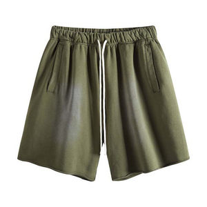Men's Spandex / Organic Cotton French Terry Fleece Casual Sweat Shorts Acid Wash Bermuda Jogger Basketball Shorts Breathable - Product Image 4