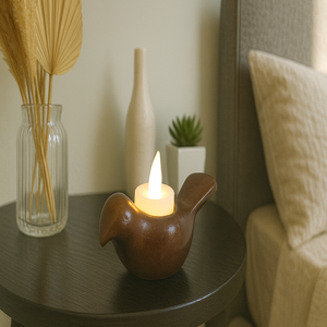 Portavelas Metálico Pequeño con Forma de Pájaro, Diseño Moderno, para Montar en la Pared o Usar en la Mesa, Acabado Auténtico, Decoración para el Hogar - Product Image 1