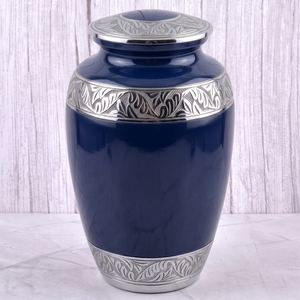 Purple Leaf Pattern Brass Adult Cremation Urn with <b>Polished</b> Finish for Human Ashes, Funeral Memorial and Burial Urn - Product Image 3