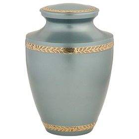 Urne funéraire en laiton brossé avec bordure gravée traditionnelle et style commémoratif intemporel - Product Image 5