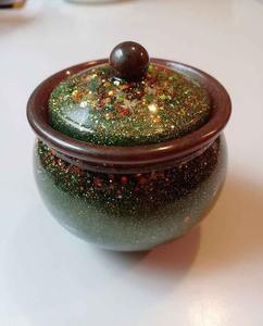 Pot de rangement décoratif en résine fait main avec couvercle pour cuisine, salle de bain, bonbons, thé, café, décoration intérieure, organisateur, conteneur - Product Image 2