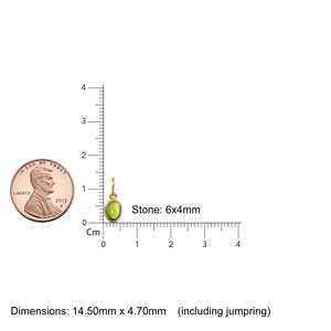 Colgante de Oro Sólido con Cabujón Ovalado de Peridoto Verde / Colgante de Oro Hecho a Mano con Gema de Olivino Verde / 1 Pieza de Joyería de Oro Amarillo de 14k - Product Image 2