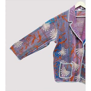 Chaqueta Blazer Vintage para Mujer, Bordada con Flores, Cuello en V, Patchwork, Ecológica, Reversible, para Otoño - Product Image 5