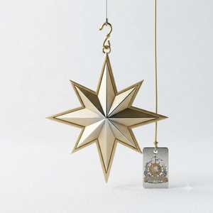 Colgante de estrella de latón repujado, adorno metálico para espacios interiores, ambiente festivo y decoraciones de temporada - Product Image 5