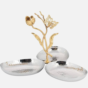 Bol en métal doré en forme de feuille de Ginkgo, fait main, décoratif et de service, style oriental, martelé, pour fêtes, vente en gros et fournisseurs - Product Image 6