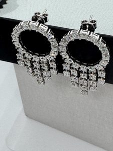 Boucles d'oreilles en moissanite, design personnalisé, style chandelier, argent sterling plaqué or 14 carats, bijoux de luxe pour femmes - Product Image 4