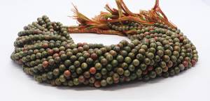 Cuentas de Jaspe Unakita Natural de Forma Redonda, Hilo de 13 Pulgadas, Cuentas Redondas Lisas de Unakita Verde para Fabricación de Joyas al por Mayor - Product Image 2