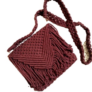 Sac à main en macramé tissé à la main pour femme, sacs à bandoulière en coton, glands décoratifs suspendus, vente en gros - Product Image 1