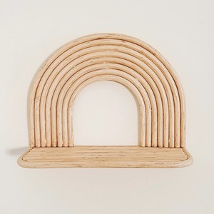Rattan wall <b>shelf</b> book display <b>shelves</b> for living room office <b>bedroom</b> decorative storage racks - Product Image 3