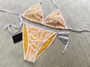 ชุดบิกินี่พิมพ์ลายสไตล์ดีไซเนอร์สำหรับผู้หญิง 2 ชิ้น เอวสูง ผ้าโพลีเอสเตอร์ ชุดว่ายน้ำทันสมัยสำหรับชายหาด - Product Image 5