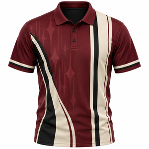 เสื้อโปโลโบว์ลิ่งสำหรับนักกีฬาแข่งขัน  ผ้าถักเนื้อแน่น ดีไซน์สั่งทำพิเศษ พิมพ์ลายแบบซับลิเมชั่นเต็มตัว สำหรับผู้ชาย - Product Image 2